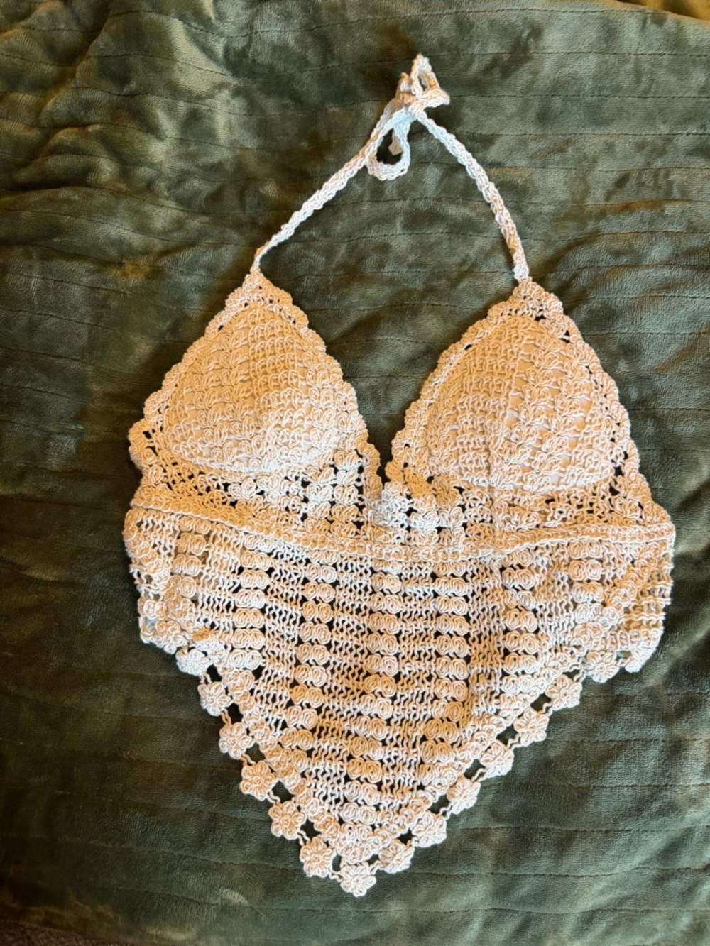 Crochet Halter Top in Cream